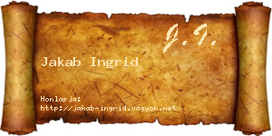 Jakab Ingrid névjegykártya